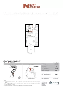 1 pokój, mieszkanie 27,16 m², piętro 2, oferta nr A30, Nowy Cegielski, Poznań, Wilda, ul. 28 Czerwca 1956 r.