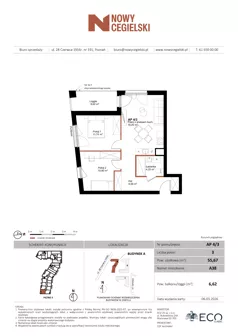 3 pokoje, mieszkanie 55,67 m², piętro 3, oferta nr A38, Nowy Cegielski, Poznań, Wilda, ul. 28 Czerwca 1956 r.