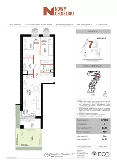 3 pokoje, mieszkanie 62,86 m², piętro 2, oferta nr A85, Nowy Cegielski, Poznań, Wilda, ul. 28 Czerwca 1956 r.
