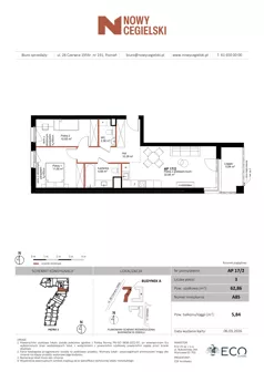 3 pokoje, mieszkanie 62,86 m², piętro 2, oferta nr A85, Nowy Cegielski, Poznań, Wilda, ul. 28 Czerwca 1956 r.