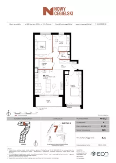 4 pokoje, mieszkanie 81,31 m², piętro 2, oferta nr A89, Nowy Cegielski, Poznań, Wilda, ul. 28 Czerwca 1956 r.