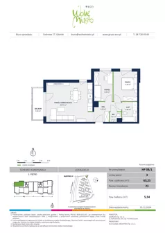 3 pokoje, mieszkanie 63,25 m², piętro 1, oferta nr 23, Wolne Miasto, Gdańsk, Ujeścisko-Łostowice, Ujeścisko, ul. Cedrowa 33