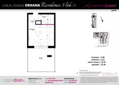 1 pokój, mieszkanie 27,94 m², parter, oferta nr B3/21, Orkana Residence III Etap, Lublin, Czuby Północne, Czuby Północne, ul. Orkana