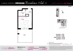 1 pokój, mieszkanie 27,72 m², parter, oferta nr B3/22, Orkana Residence III Etap, Lublin, Czuby Północne, Czuby Północne, ul. Orkana