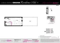 1 pokój, mieszkanie 30,43 m², parter, oferta nr A1/13, Orkana Residence III Etap, Lublin, Czuby Północne, Czuby Północne, ul. Orkana