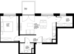 2 pokoje, mieszkanie 47,50 m², piętro 1, oferta nr D-B3-LM-10, ActiveCity etap IV, Lublin, Wrotków, ul. Henryka Wolińskiego