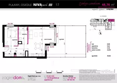 2 pokoje, mieszkanie 48,76 m², parter, oferta nr NP-C1-LM-17, Niwa Park, Puławy, ul. Spacerowa