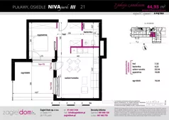 2 pokoje, mieszkanie 44,93 m², parter, oferta nr NP-C1-LM-21, Niwa Park, Puławy, ul. Spacerowa