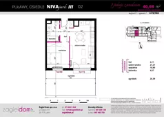 2 pokoje, mieszkanie 40,69 m², parter, oferta nr NP-C2-LM-02, Niwa Park, Puławy, ul. Spacerowa