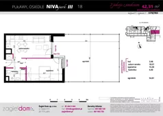 2 pokoje, mieszkanie 42,31 m², parter, oferta nr NP-C2-LM-18, Niwa Park, Puławy, ul. Spacerowa