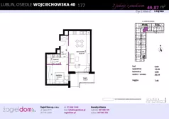 2 pokoje, mieszkanie 50,39 m², piętro 1, oferta nr WJ-E2-LM-177, Wojciechowska Square, Lublin, Konstantynów, Konstantynów, ul. Wojciechowska 40