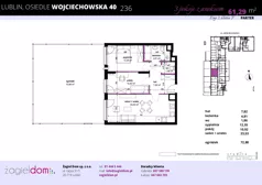 3 pokoje, mieszkanie 60,32 m², piętro 5, oferta nr WJ-E2-LM-282, Wojciechowska Square, Lublin, Konstantynów, Konstantynów, ul. Wojciechowska 40