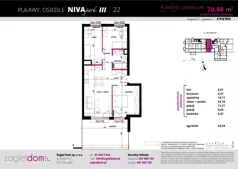 4 pokoje, mieszkanie 70,68 m², parter, oferta nr NP-C1-LM-22, Niwa Park, Puławy, ul. Spacerowa