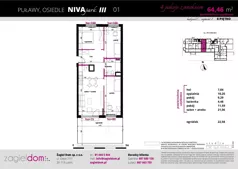 4 pokoje, mieszkanie 64,46 m², parter, oferta nr NP-C2-LM-01, Niwa Park, Puławy, ul. Spacerowa