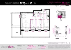 4 pokoje, mieszkanie 94,59 m², piętro 1, oferta nr NP-BS1-LM-44, Niwa Park, Puławy, ul. Spacerowa