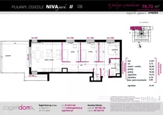4 pokoje, mieszkanie 79,35 m², parter, oferta nr NP-BS2-LM-08, Niwa Park, Puławy, ul. Spacerowa