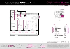 4 pokoje, mieszkanie 94,59 m², piętro 1, oferta nr NP-BS1-LM-44, Niwa Park, Puławy, ul. Spacerowa