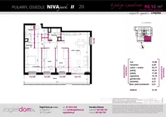 4 pokoje, mieszkanie 94,89 m², piętro 2, oferta nr NP-BS1-LM-52, Niwa Park, Puławy, ul. Spacerowa