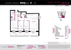 4 pokoje, mieszkanie 94,81 m², piętro 2, oferta nr NP-BS2-LM-20, Niwa Park, Puławy, ul. Spacerowa