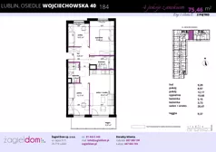 4 pokoje, mieszkanie 76,48 m², piętro 2, oferta nr WJ-E2-LM-184, Wojciechowska Square, Lublin, Konstantynów, Konstantynów, ul. Wojciechowska 40