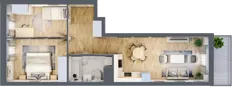 3 pokoje, mieszkanie 54,12 m², piętro 1, oferta nr WJ-E1-LM-02, Wojciechowska Square, Lublin, Konstantynów, Konstantynów, ul. Wojciechowska 40