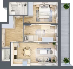 3 pokoje, mieszkanie 59,37 m², piętro 1, oferta nr WJ-E1-LM-06, Wojciechowska Square, Lublin, Konstantynów, Konstantynów, ul. Wojciechowska 40