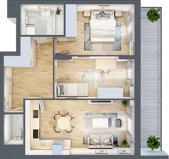 3 pokoje, mieszkanie 59,79 m², piętro 2, oferta nr WJ-E1-LM-13, Wojciechowska Square, Lublin, Konstantynów, Konstantynów, ul. Wojciechowska 40