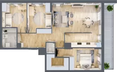 4 pokoje, mieszkanie 89,69 m², piętro 1, oferta nr WJ-E1-LM-64, Wojciechowska Square, Lublin, Konstantynów, Konstantynów, ul. Wojciechowska 40