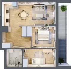 3 pokoje, mieszkanie 58,42 m², piętro 1, oferta nr WJ-E1-LM-117, Wojciechowska Square, Lublin, Konstantynów, Konstantynów, ul. Wojciechowska 40