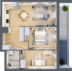 3 pokoje, mieszkanie 58,47 m², piętro 4, oferta nr WJ-E1-LM-129, Wojciechowska Square, Lublin, Konstantynów, Konstantynów, ul. Wojciechowska 40