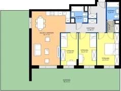 4 pokoje, mieszkanie 94,70 m², parter, oferta nr NP-BS1-LM-37, Niwa Park, Puławy, ul. Spacerowa