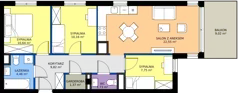 4 pokoje, mieszkanie 68,48 m², piętro 1, oferta nr NP-C2-LM-23, Niwa Park, Puławy, ul. Spacerowa