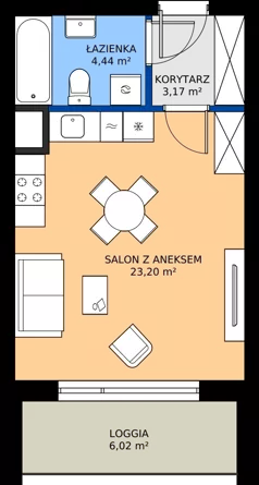 1 pokój, mieszkanie 31,15 m², piętro 2, oferta nr WJ-E2-LM-152, Wojciechowska Square etap 2, Lublin, Konstantynów, Konstantynów, ul. Wojciechowska 40