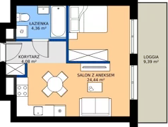 1 pokój, mieszkanie 33,32 m², piętro 1, oferta nr WJ-E2-LM-179, Wojciechowska Square etap 2, Lublin, Konstantynów, Konstantynów, ul. Wojciechowska 40