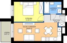 2 pokoje, mieszkanie 40,41 m², piętro 5, oferta nr WJ-E2-LM-212, Wojciechowska Square etap 2, Lublin, Konstantynów, Konstantynów, ul. Wojciechowska 40