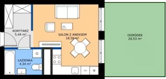 1 pokój, mieszkanie 28,55 m², parter, oferta nr WJ-E2-LM-240, Wojciechowska Square etap 2, Lublin, Konstantynów, Konstantynów, ul. Wojciechowska 40