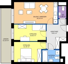 3 pokoje, mieszkanie 60,32 m², piętro 1, oferta nr WJ-E2-LM-246, Wojciechowska Square etap 2, Lublin, Konstantynów, Konstantynów, ul. Wojciechowska 40