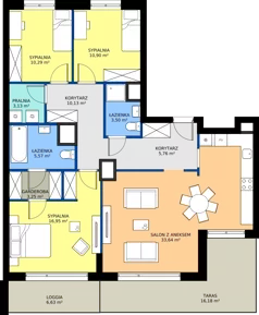 4 pokoje, mieszkanie 104,12 m², piętro 8, oferta nr WJ-E2-LM-175, Wojciechowska Square etap 2, Lublin, Konstantynów, Konstantynów, ul. Wojciechowska 40