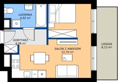 1 pokój, mieszkanie 32,17 m², piętro 1, oferta nr WJ-E2-LM-178, Wojciechowska Square etap 2, Lublin, Konstantynów, Konstantynów, ul. Wojciechowska 40