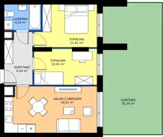 3 pokoje, mieszkanie 52,36 m², parter, oferta nr WJ-E2-LM-239, Wojciechowska Square etap 2, Lublin, Konstantynów, Konstantynów, ul. Wojciechowska 40