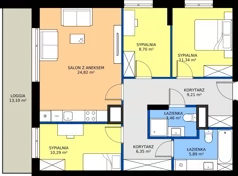 4 pokoje, mieszkanie 81,24 m², piętro 5, oferta nr WJ-E2-LM-215, Wojciechowska Square etap 2, Lublin, Konstantynów, Konstantynów, ul. Wojciechowska 40