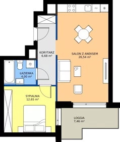 2 pokoje, mieszkanie 50,39 m², piętro 2, oferta nr WJ-E2-LM-185, Wojciechowska Square etap 2, Lublin, Konstantynów, Konstantynów, ul. Wojciechowska 40