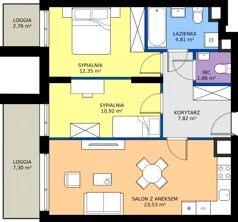 3 pokoje, mieszkanie 62,09 m², piętro 4, oferta nr WJ-E2-LM-272, Wojciechowska Square etap 2, Lublin, Konstantynów, Konstantynów, ul. Wojciechowska 40