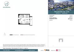 1 pokój, mieszkanie 36,91 m², piętro 2, oferta nr B/1/3/05, Novaforma II, Legnica, ul. Chojnowska