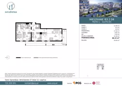 4 pokoje, mieszkanie 88,33 m², piętro 1, oferta nr B/3/2/04, Novaforma II, Legnica, ul. Chojnowska