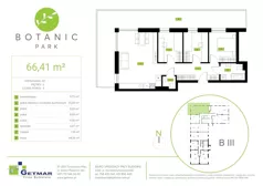 4 pokoje, mieszkanie 66,41 m², parter, oferta nr 101, Botanic Park, Łódź, Polesie, Złotno, ul. Konstantynowska 66 C, D, E, F