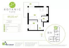 2 pokoje, mieszkanie 49,35 m², piętro 2, oferta nr 130, Botanic Park, Łódź, Polesie, Złotno, ul. Konstantynowska 66 C, D, E, F