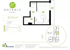 1 pokój, mieszkanie 30,76 m², piętro 4, oferta nr 138, Botanic Park, Łódź, Polesie, Złotno, ul. Konstantynowska 66 C, D, E, F