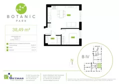 2 pokoje, mieszkanie 38,49 m², parter, oferta nr 140, Botanic Park, Łódź, Polesie, Złotno, ul. Konstantynowska 66 C, D, E, F
