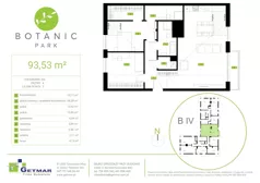 3 pokoje, mieszkanie 93,53 m², piętro 4, oferta nr 163, Botanic Park, Łódź, Polesie, Złotno, ul. Konstantynowska 66 C, D, E, F